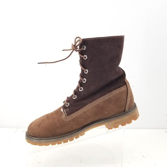 Timberland Jayne Boots Women's Waterproof Brown Teddy Fleece Fold Down Sz 9 - Picture 4 of 9